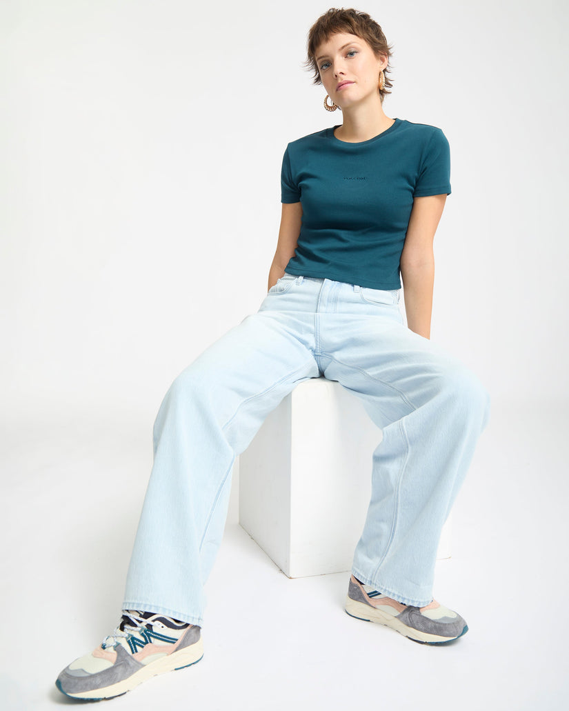 Volcomstone Tight Crop T-Shirt - Emerald Green