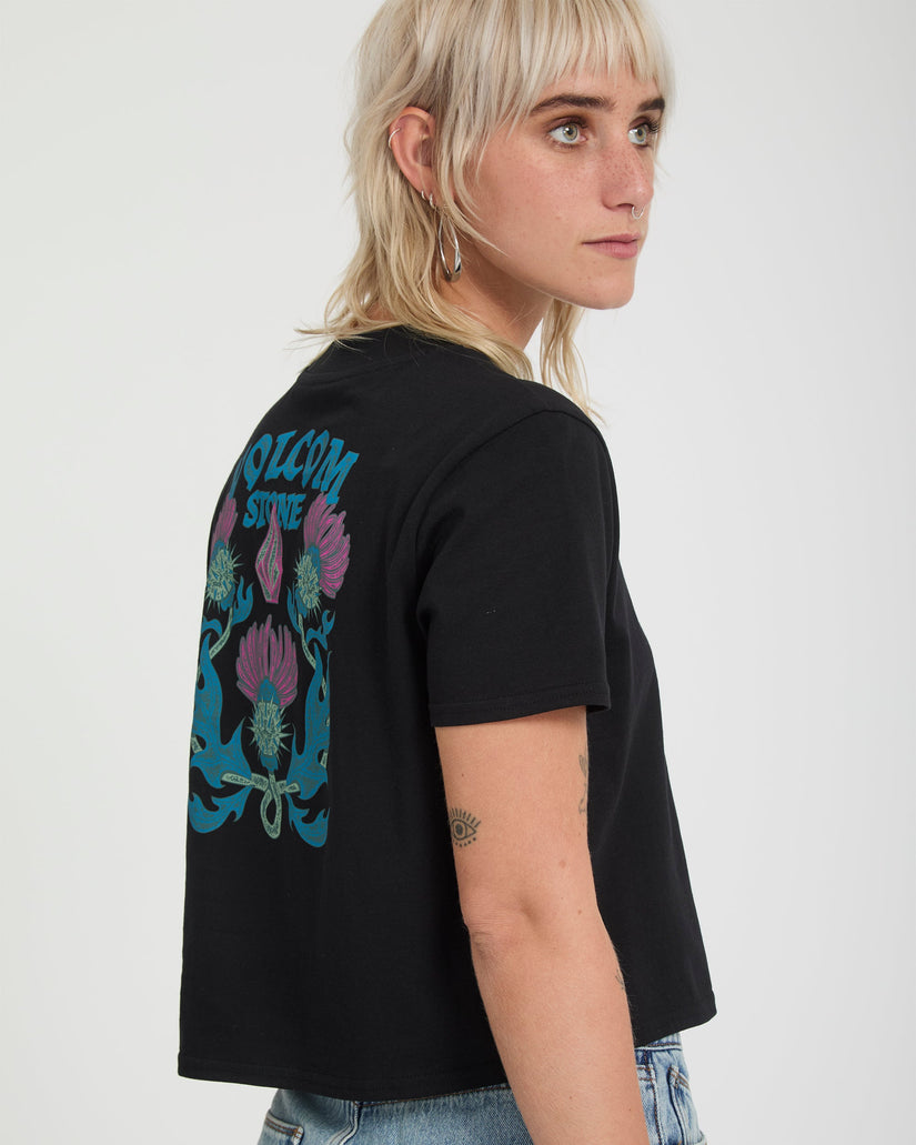 Dial Crop T-Shirt - Black