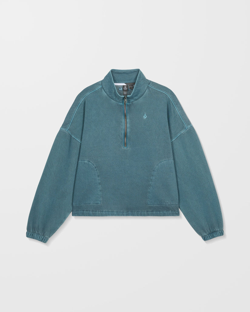 Stone Soft Quarter Zip Sweatshirt - Emerald Green