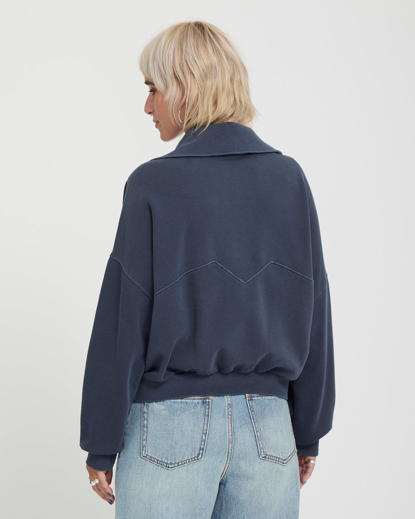 Reetrocity Quarter Zip Sweatshirt - Storm Blue