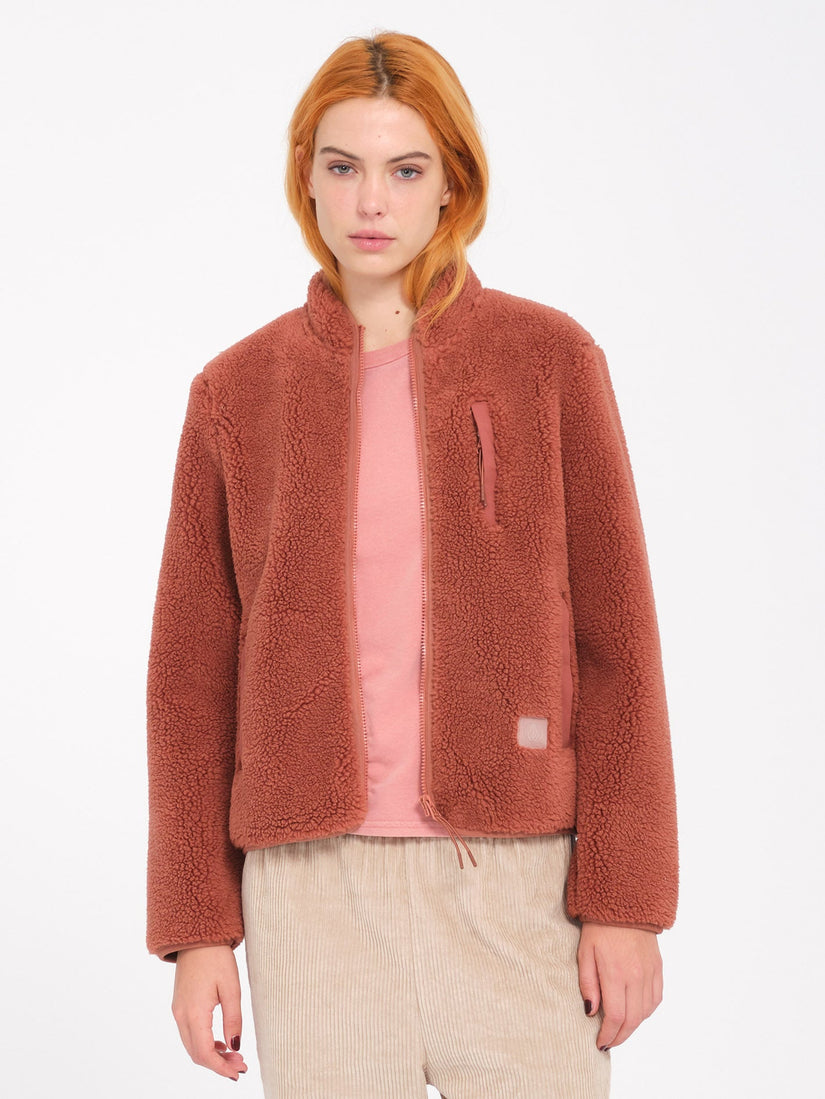 Wuzer Fuzzar Sherpa Sweatshirt - Chestnut Brown