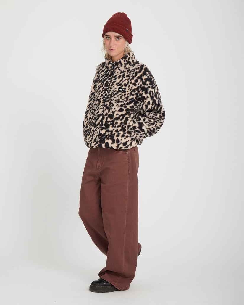 Wylding Out Sherpa Jacket - Animal Print