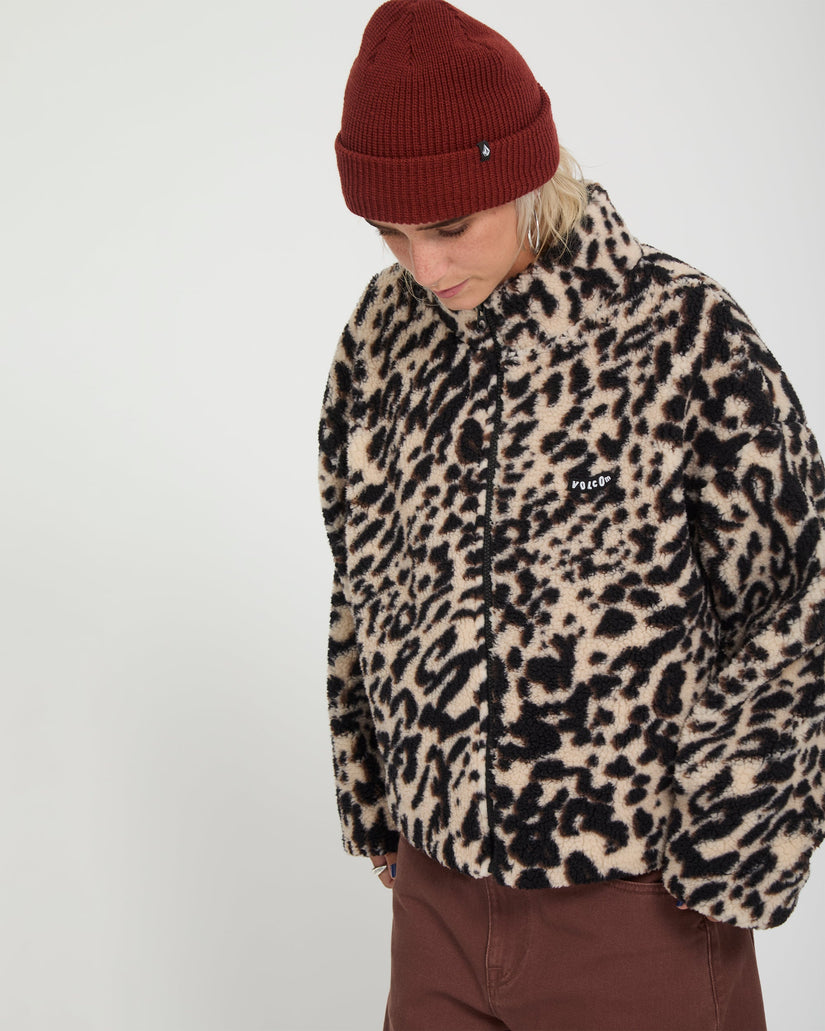 Wylding Out Sherpa Jacket - Animal Print