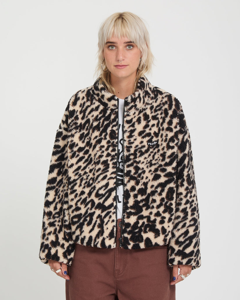 Wylding Out Sherpa Jacket - Animal Print