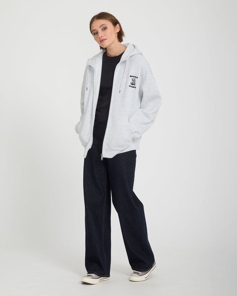 Ozzy Fleece Zip Hoodie - Bone Heather