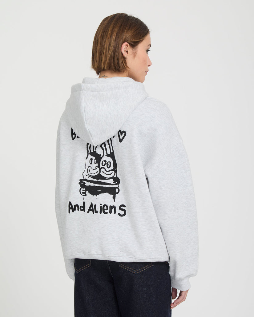 Ozzy Fleece Zip Hoodie - Bone Heather