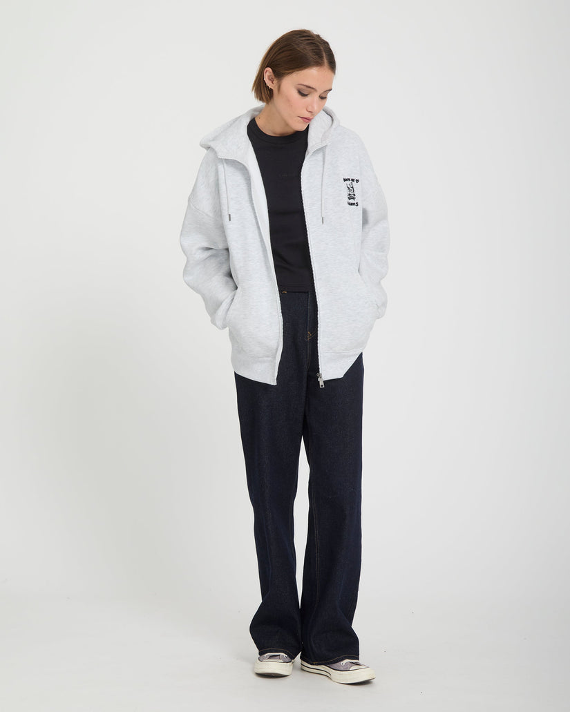 Ozzy Fleece Zip Hoodie - Bone Heather