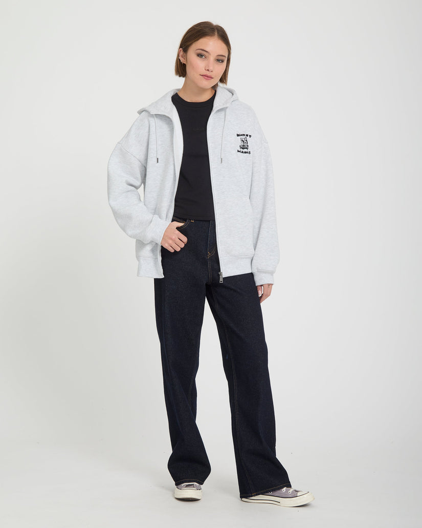 Ozzy Fleece Zip Hoodie - Bone Heather