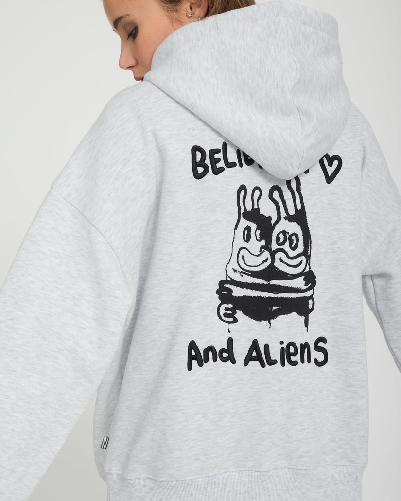 Ozzy Fleece Zip Hoodie - Bone Heather