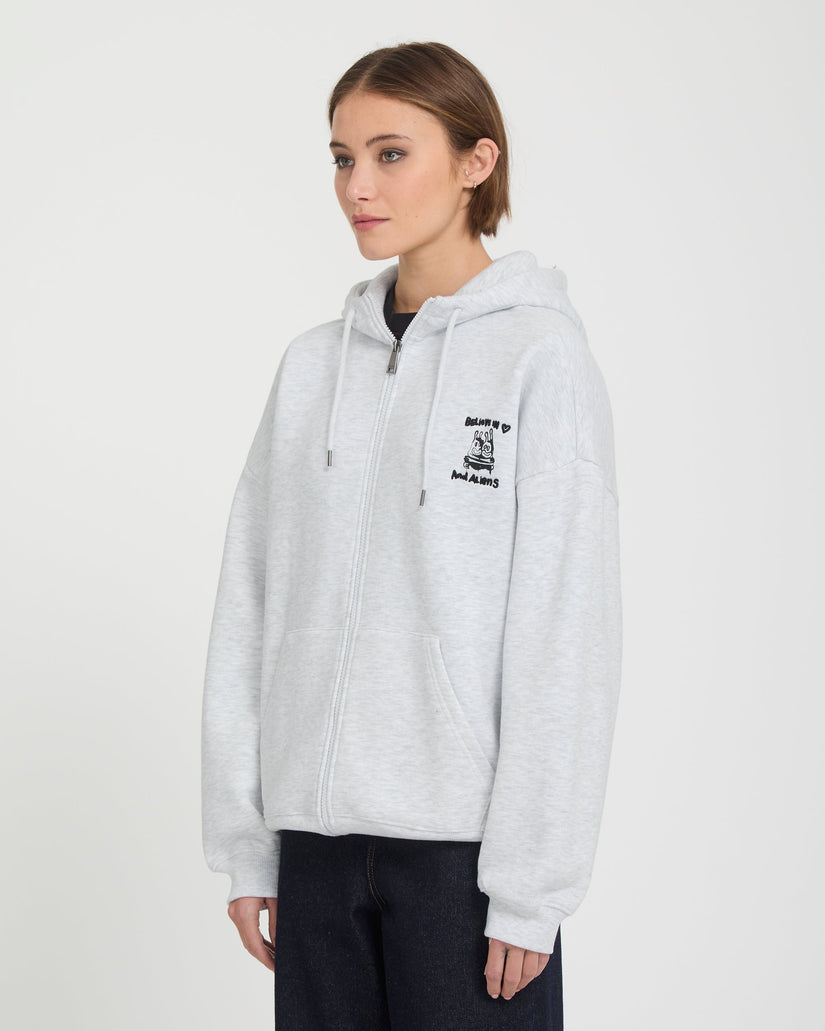 Ozzy Fleece Zip Hoodie - Bone Heather