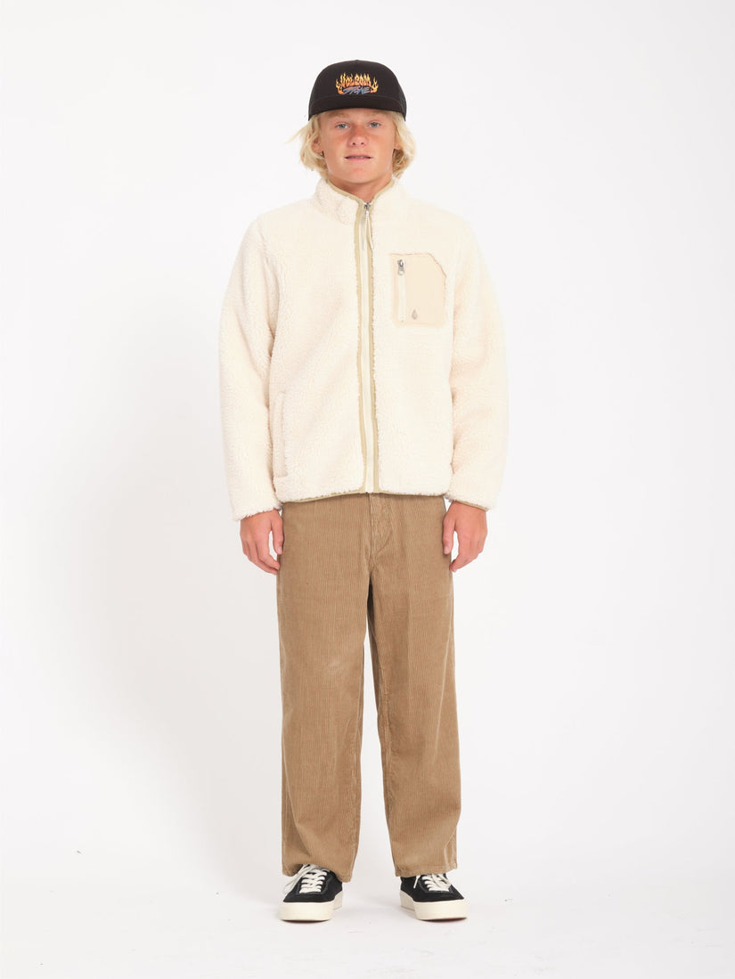 Muzzer Fuzzar Zip Sherpa Sweatshirt - DIRTY WHITE - (KIDS)
