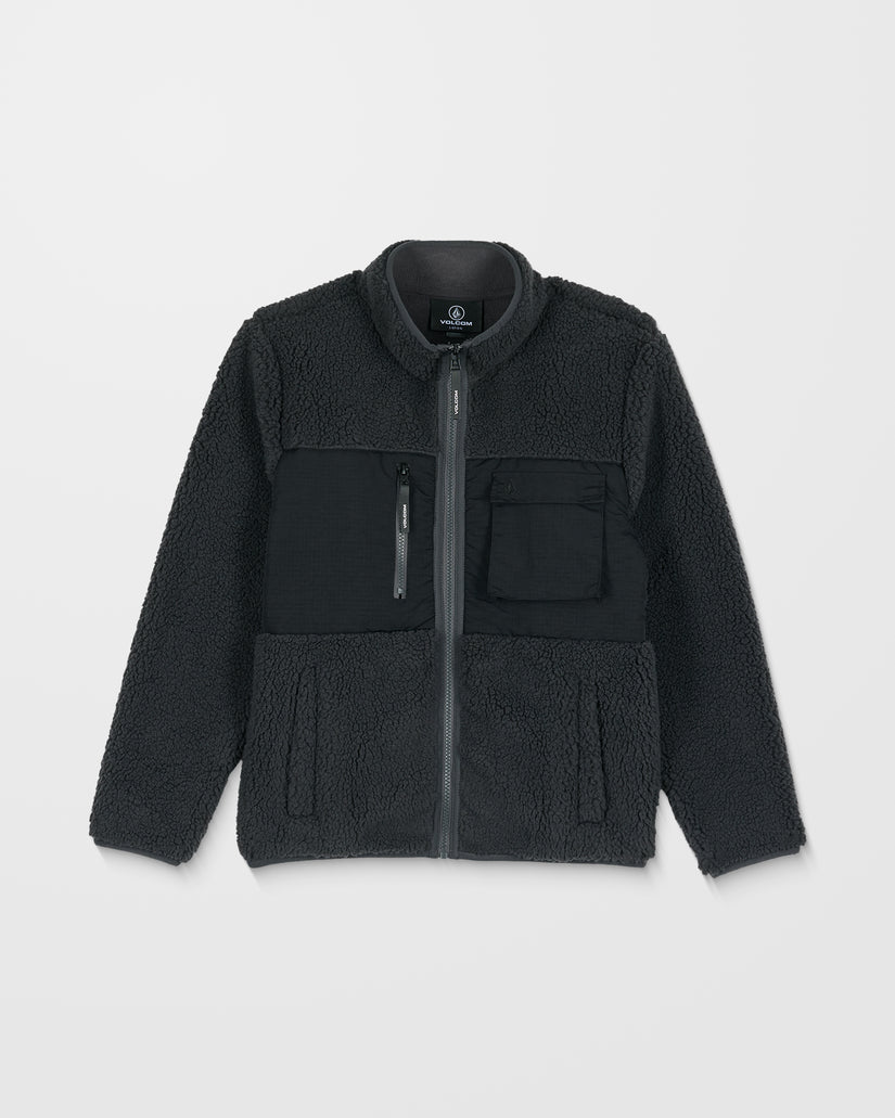 Storm Stone Zip Up Sherpa Sweatshirt - Asphalt Black - (KIDS)