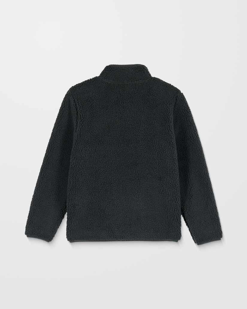 Storm Stone Zip Up Sherpa Sweatshirt - Asphalt Black - (KIDS)