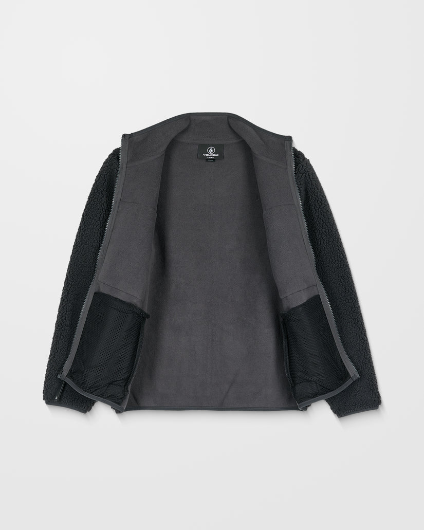 Storm Stone Zip Up Sherpa Sweatshirt - Asphalt Black - (KIDS)