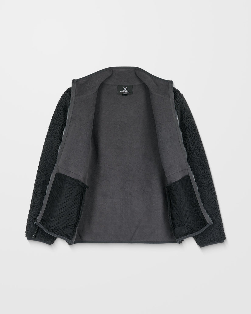 Storm Stone Zip Up Sherpa Sweatshirt - Asphalt Black - (KIDS)