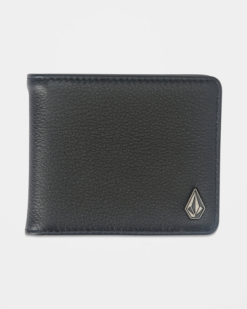 Single Stone Leather Wallet - Black