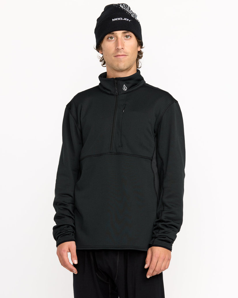 Gridlock Mock Neck Sweatshirt - Black