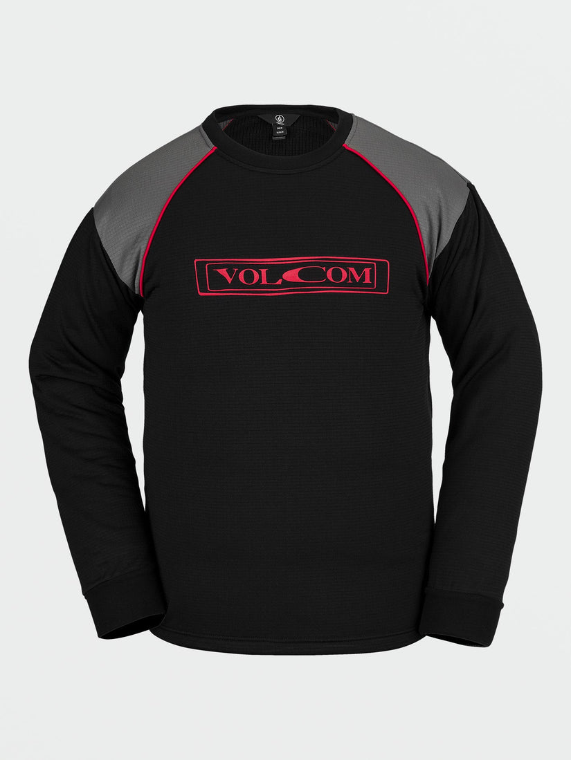 WAFFLE BACKED CREW FLEECE (G4652300_BLK) [F]