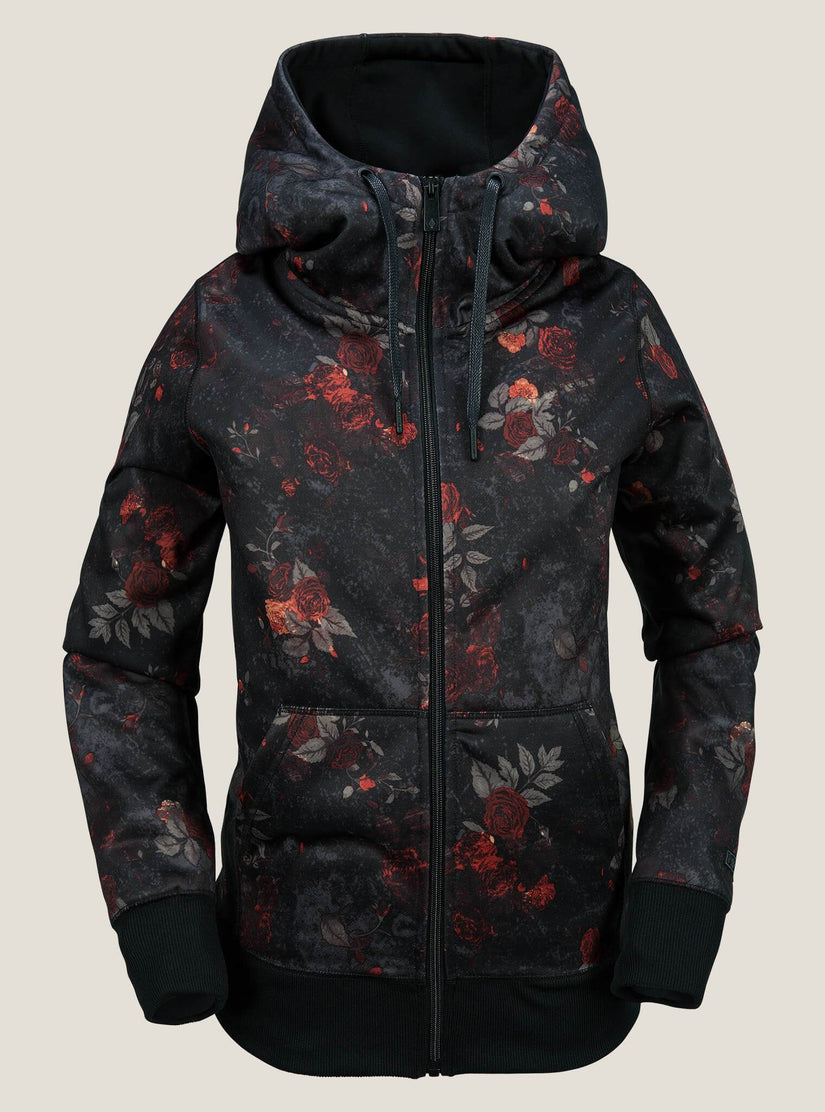 Vitro Fleece - Black Floral Print