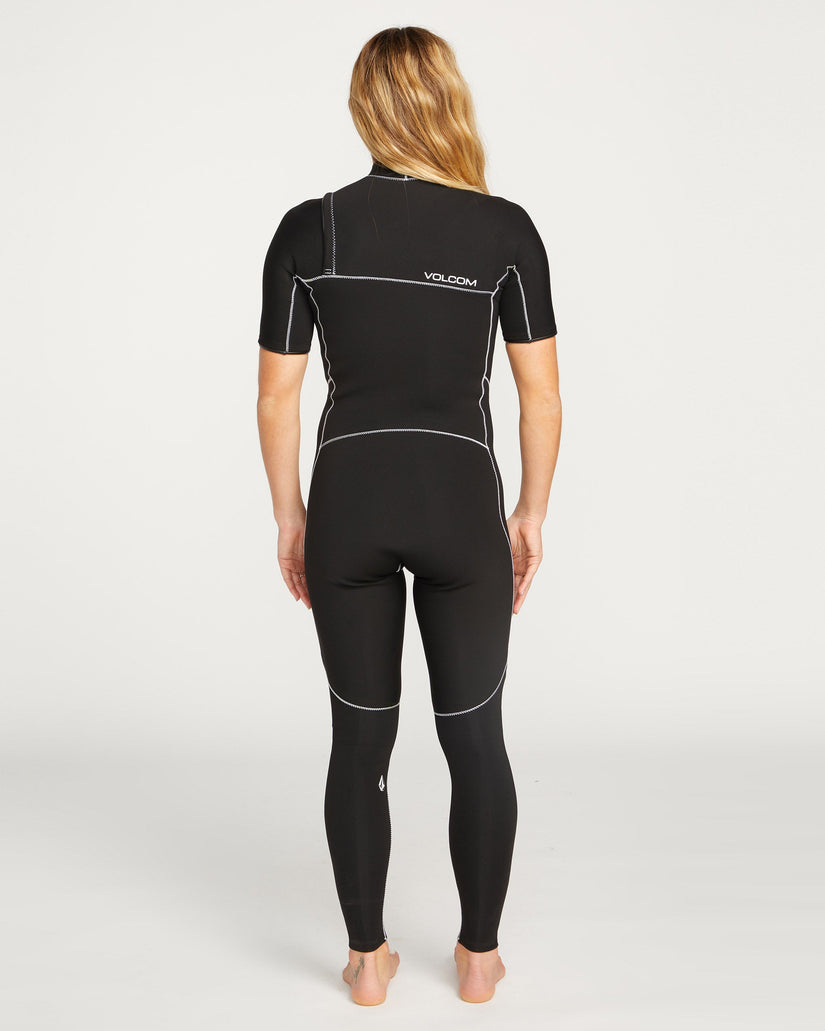 2Mm Short sleeve Chest Zip Wetsuit - BLACK