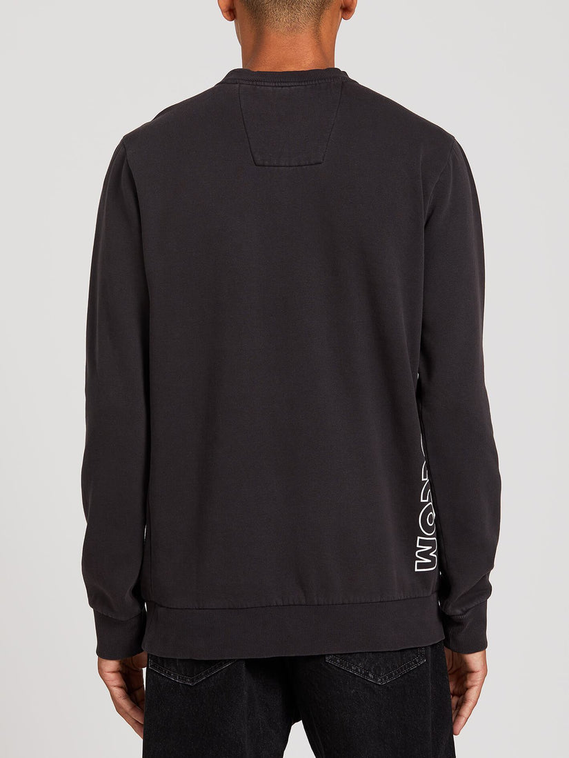 V-Line Washed Crew Fleee - Asphalt Black