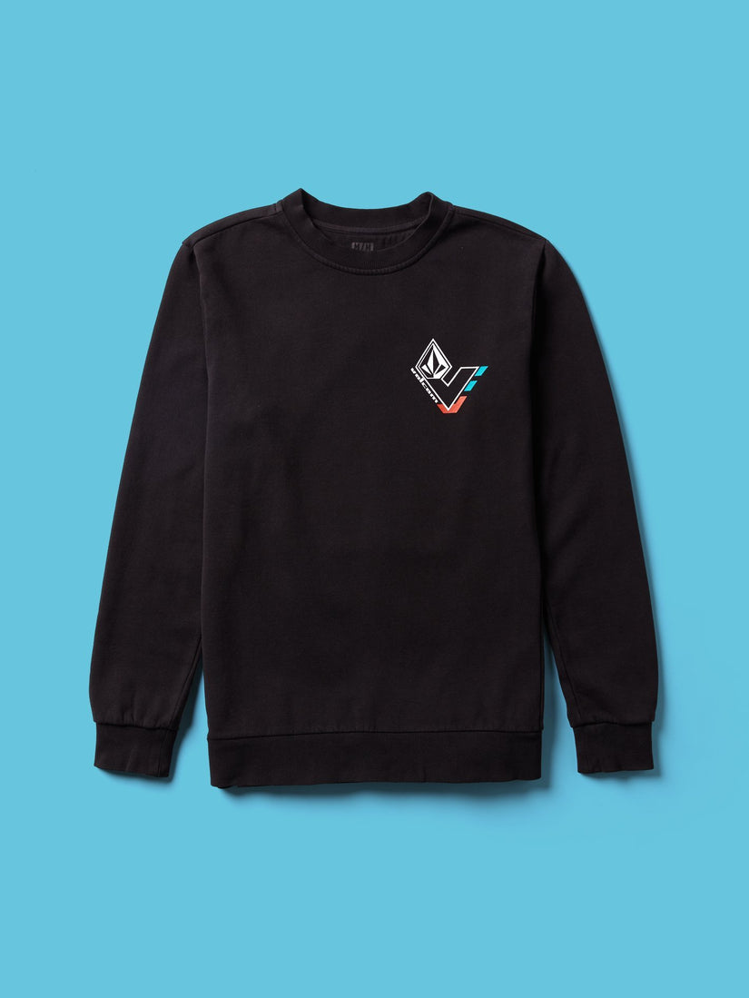 V-Line Washed Crew Fleee - Asphalt Black