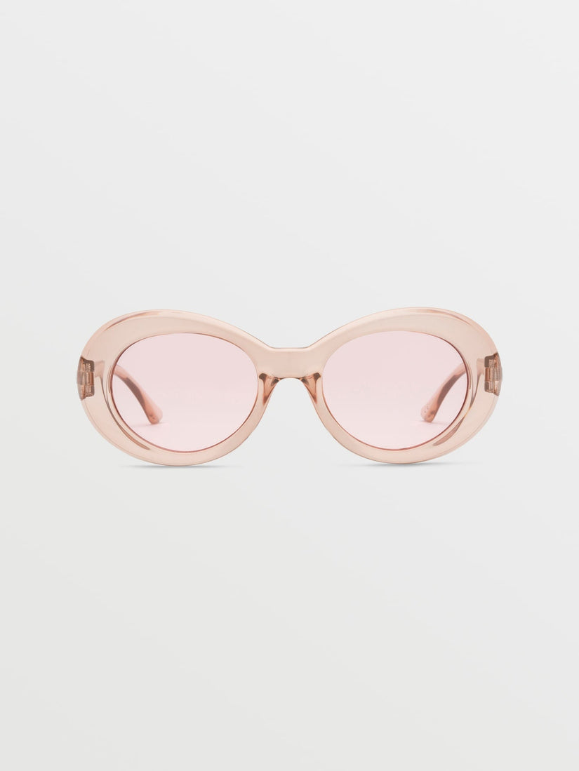 Stoned Gloss Quail Feather Sunglasses (Pink Lens) - FEATHER GREY (VE03204511_FTH) [F]